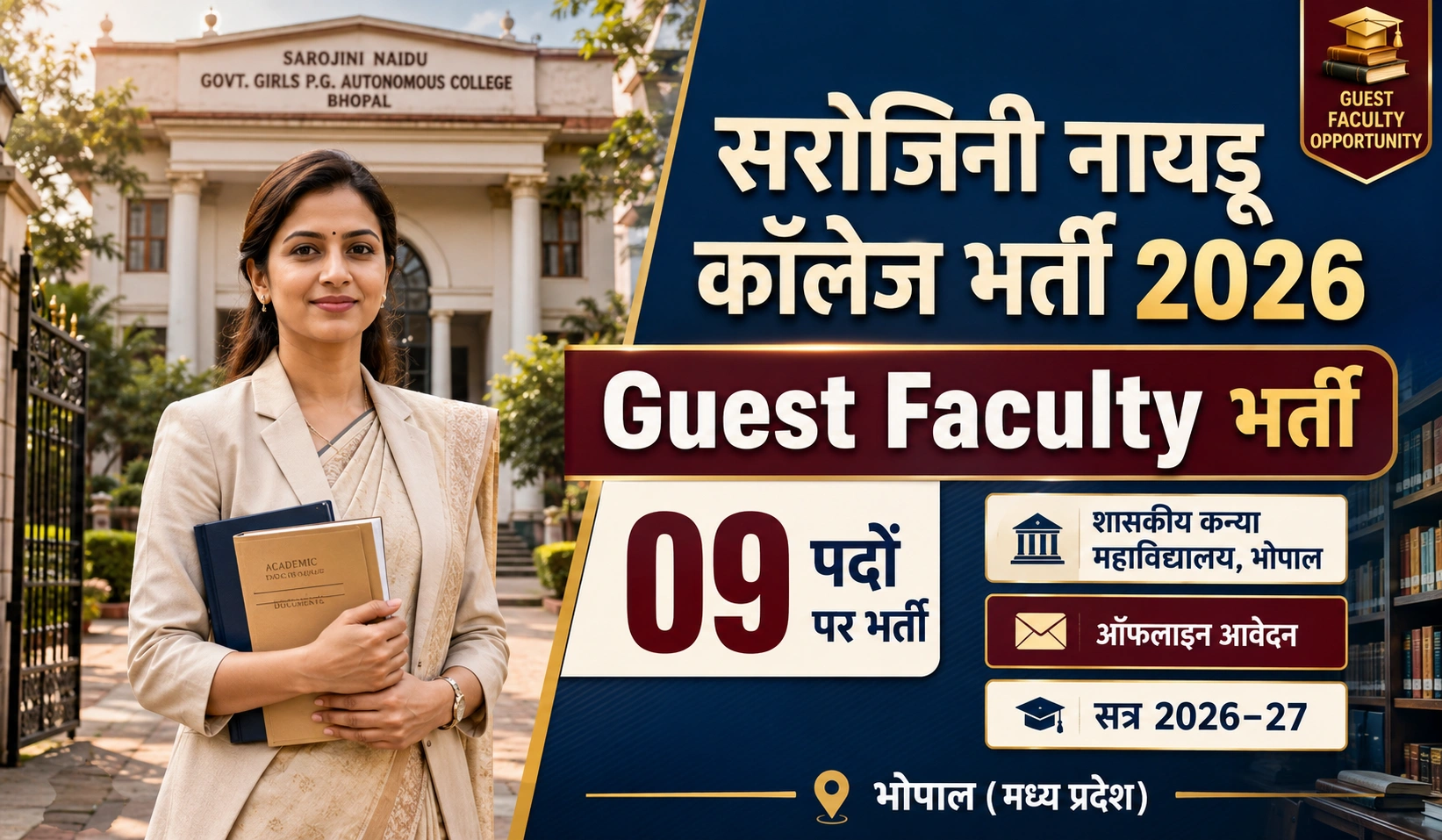 Sarojini Naidu College Bhopal Recruitment 2026